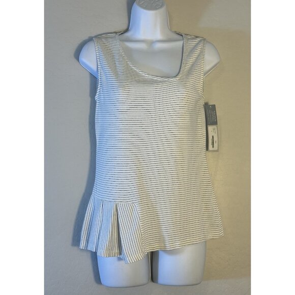 BLUE CANOE Organically Grow Cotton Pleat Tank Size Small Striped - Picture 2 of 10